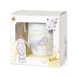 New Baby Gift - Mug / Mummy & Teddy Sleeping On The Cloud