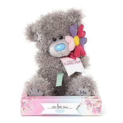 General Gift - Soft Toy / Friend - Cute Teddy Holding Flower And FRIENDS FOREVER Label