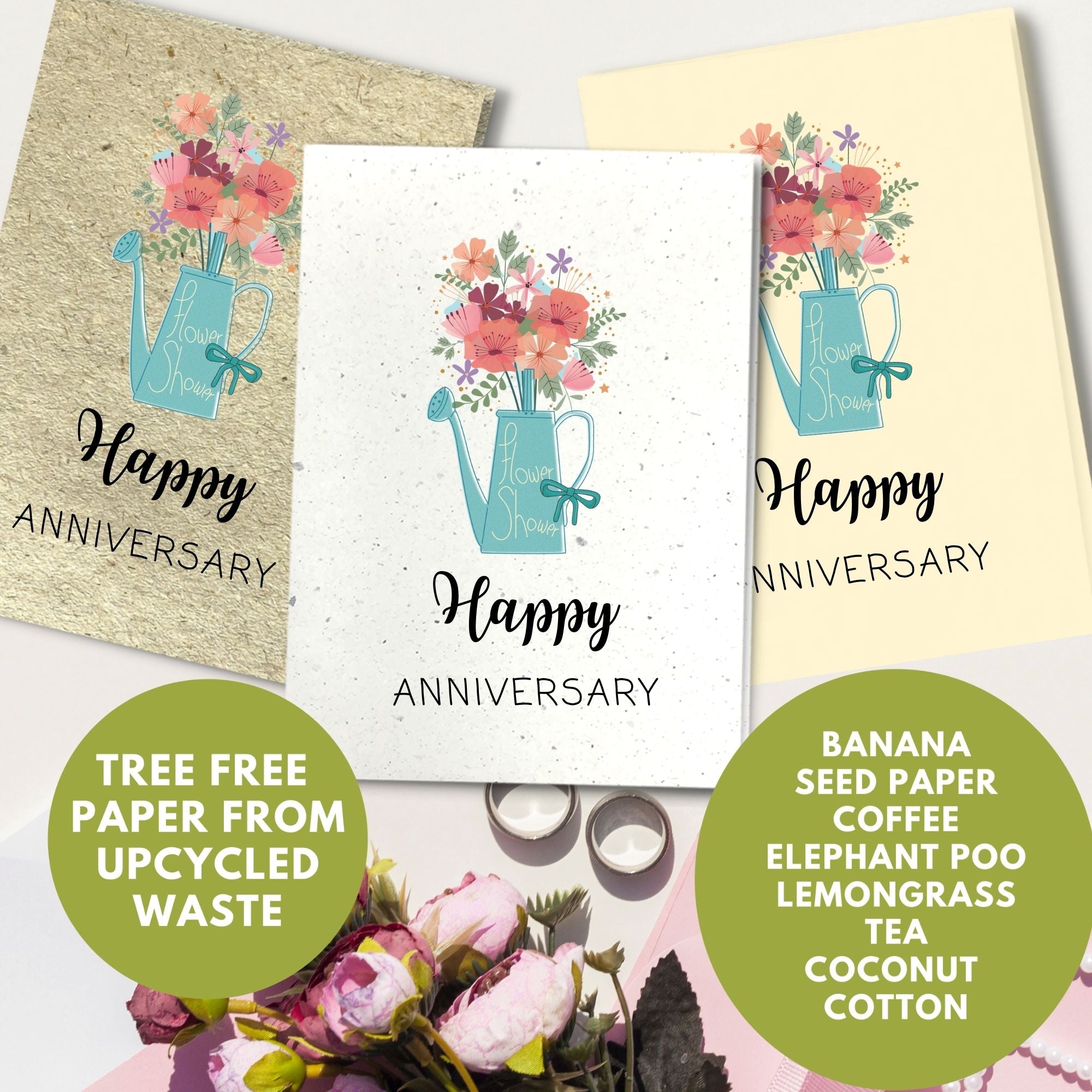 General Anniversary Card - Blue Flower Can