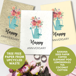 General Anniversary Card - Blue Flower Can