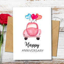 General Anniversary Card - Love Car