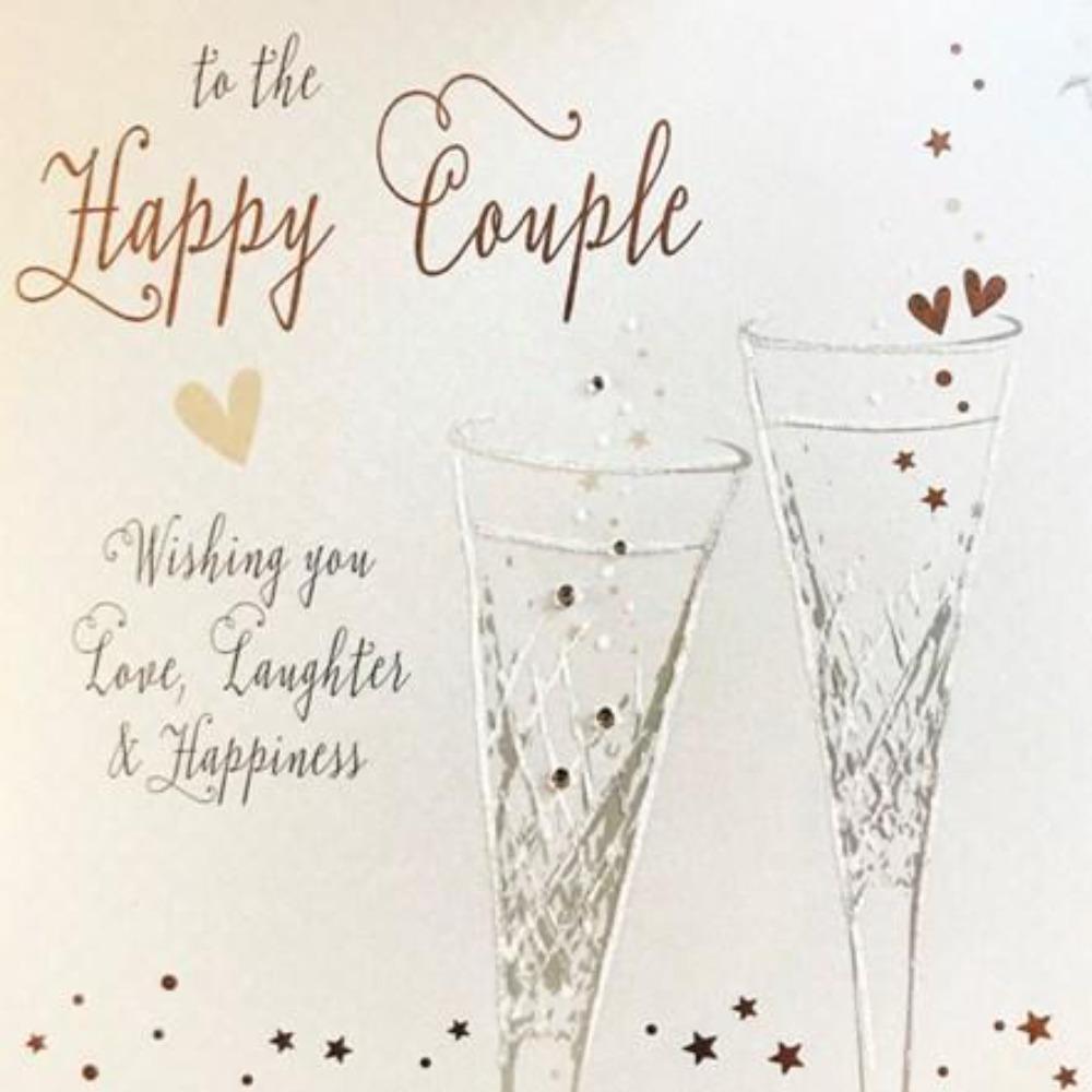 Wedding Card - Couple / Wishing You Love Laughter & Happiness  (Large Card)