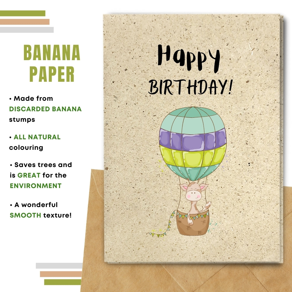 Children Birthday Card - Globetrotting Giraffe