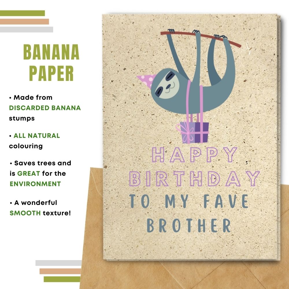 Children Birthday Card - Brother Sloth