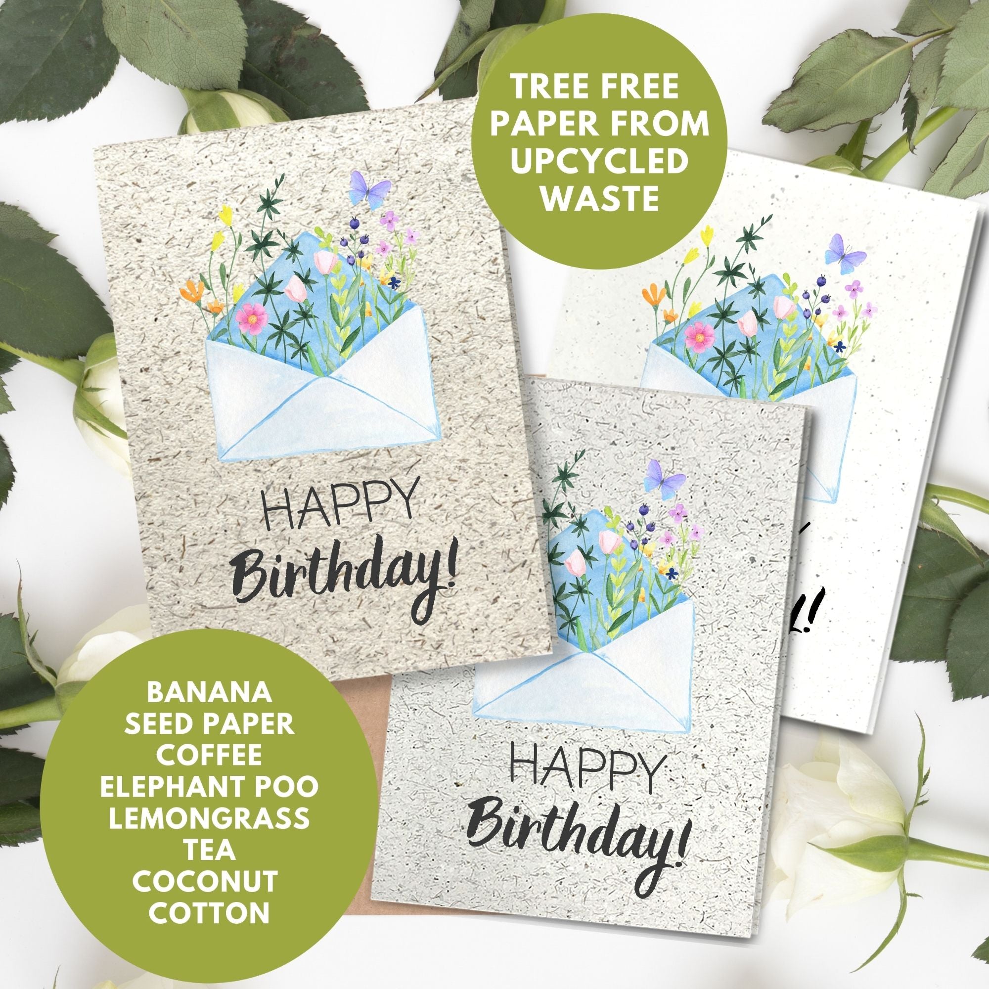 General Birthday Card - Flowers In Envelope