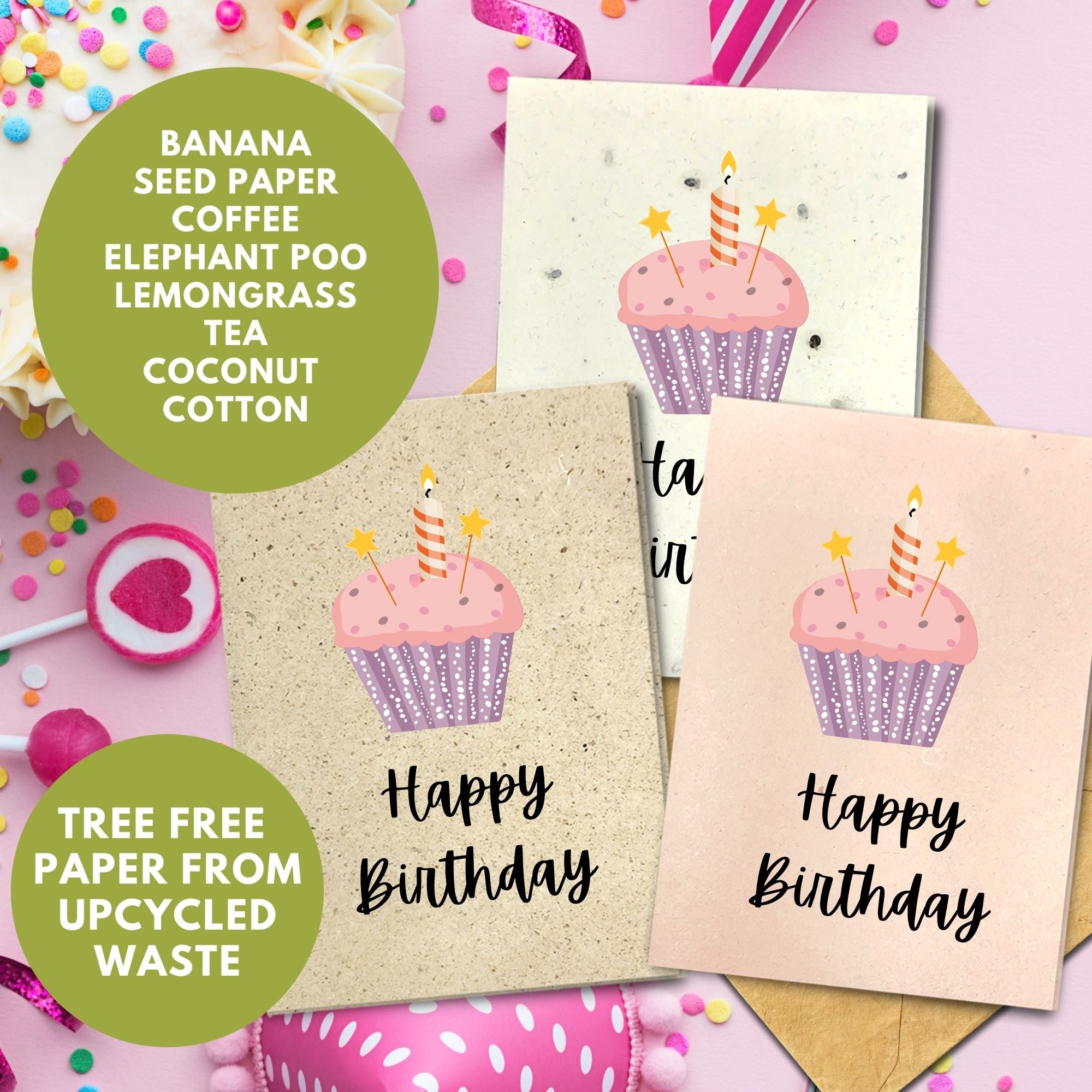 Children Birthday Cards - Pink Cupcake