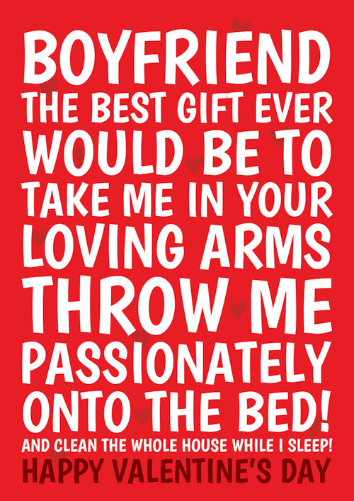 Funny Boyfriend Valentines Day Card Personalisation