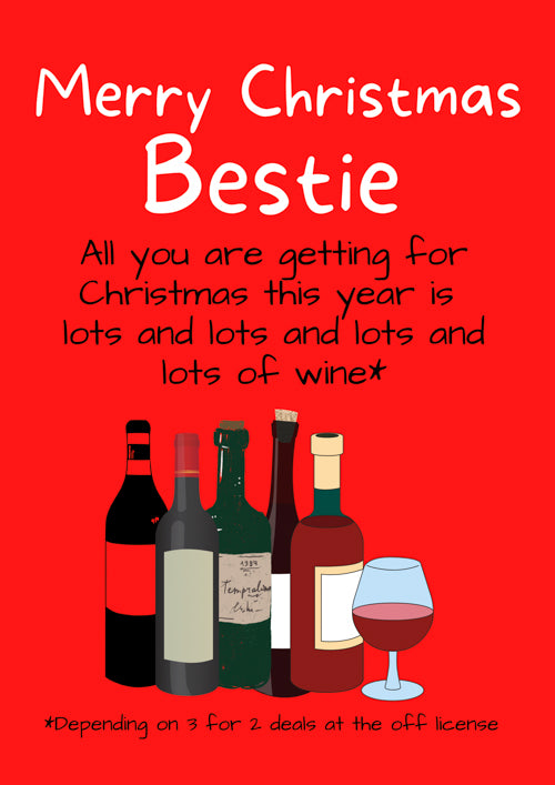 Funny Bestie Christmas Card Personalisation