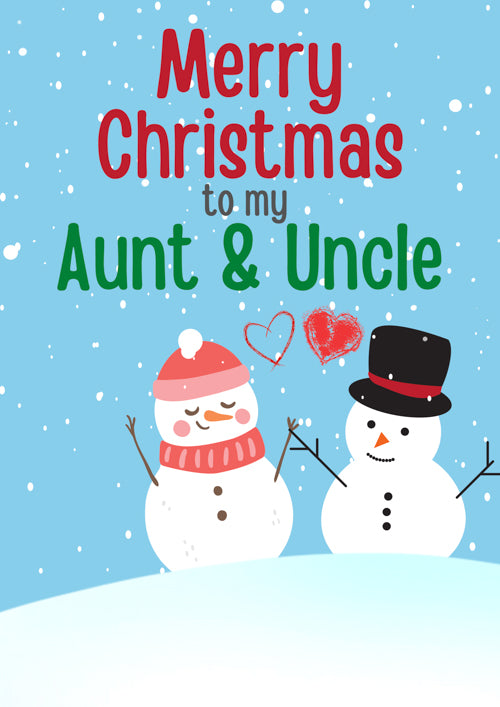 Aunt And Uncle Christmas Card Personalisation