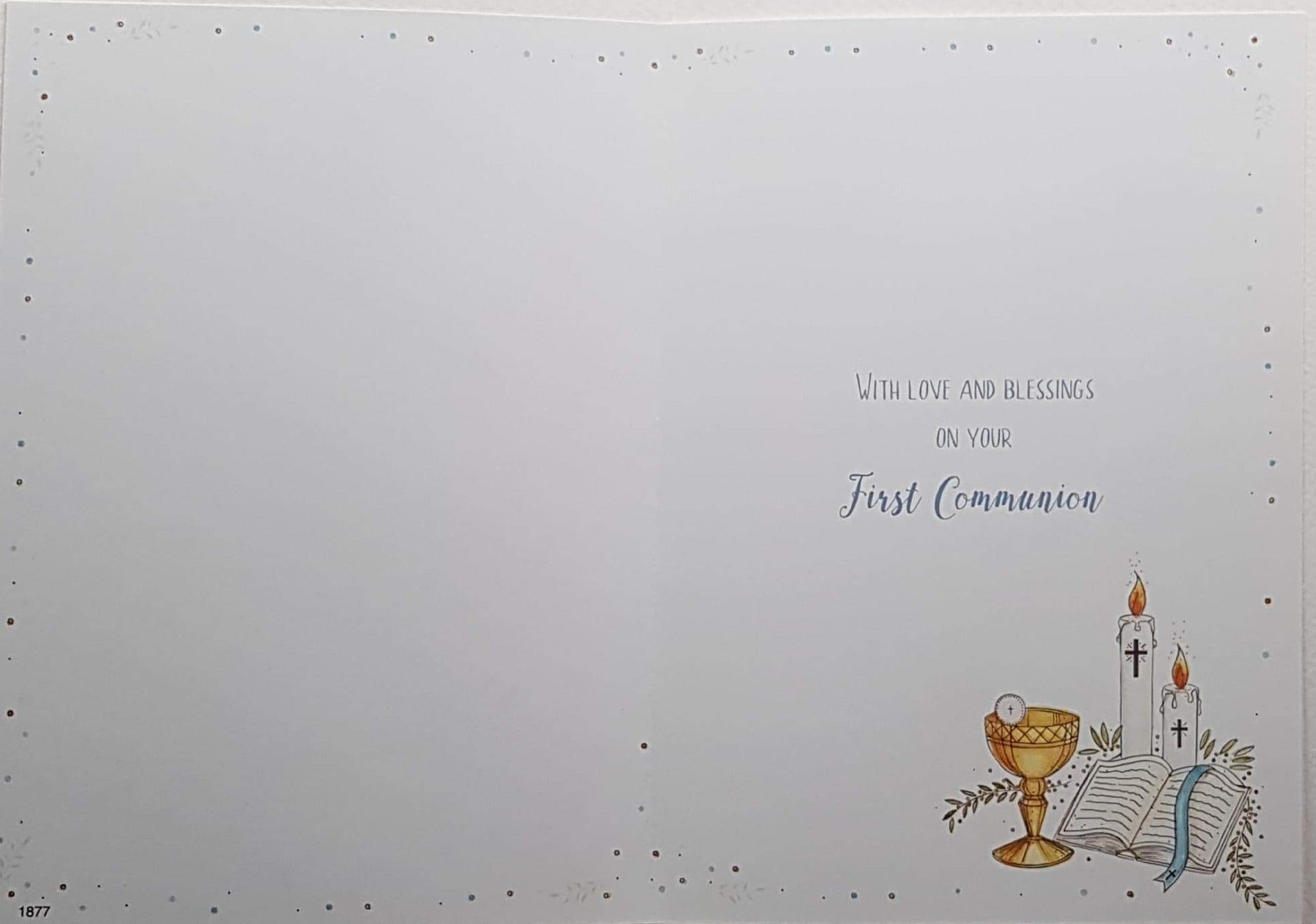 Communion Card - Boy - To A Special Boy & Chalice & Candles on White Background