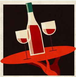 Blank Card - Wine And Glasses On A Tray (Art)