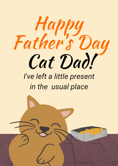 Pet Cat Dad Fathers Day Card Personalisation