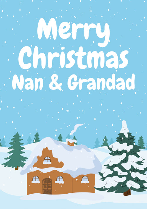 Nan And Grandad Christmas Card Personalisation