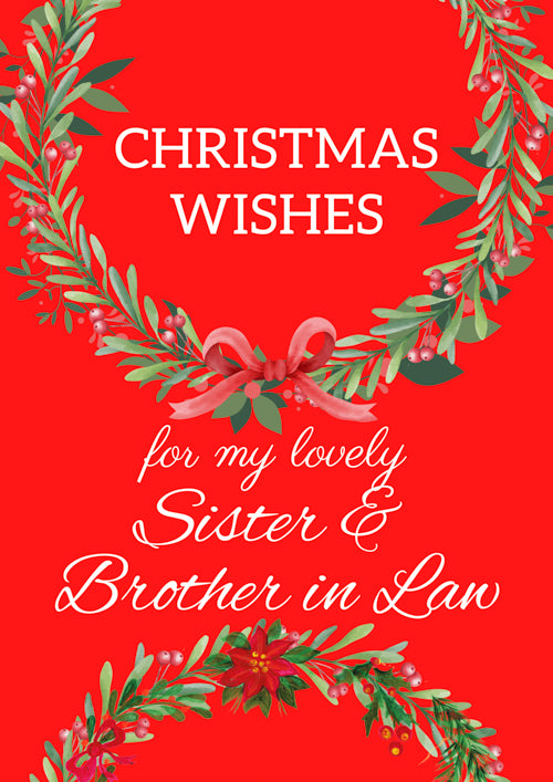Sister And Brother In Law Christmas Card Personalisation