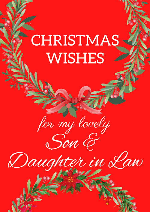 Son And Daughter In Law Christmas Card Personalisation