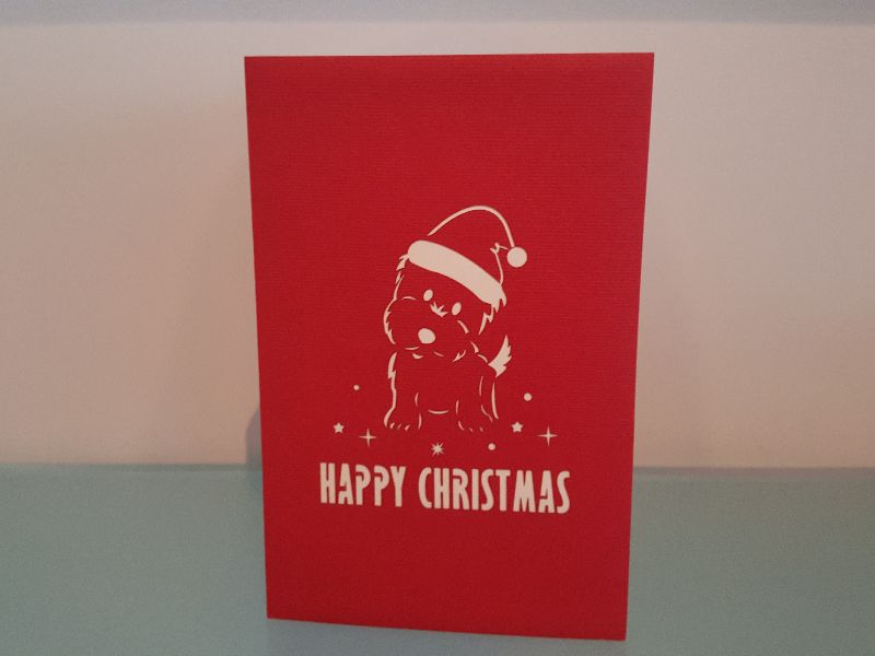 Christmas Pop Up Card - Happy Christmas / Cute Dogs
