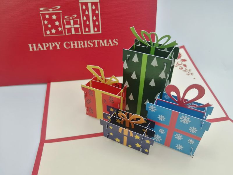 Christmas Pop Up Card -  Bunch of Wrapped Christmas Gifts