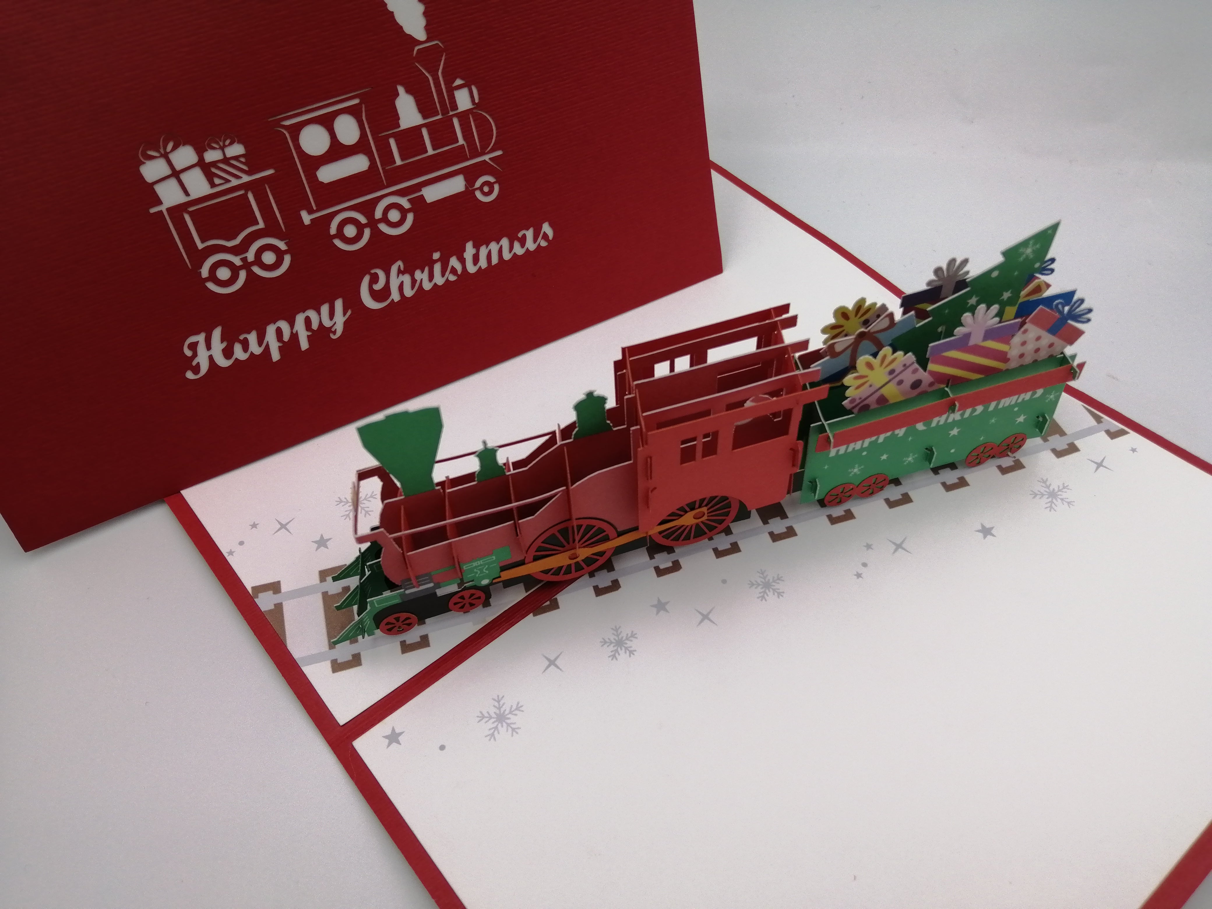 Christmas Pop Up Card - Happy Christmas / Christmas Train