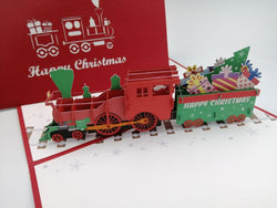 Christmas Pop Up Card - Happy Christmas / Christmas Train
