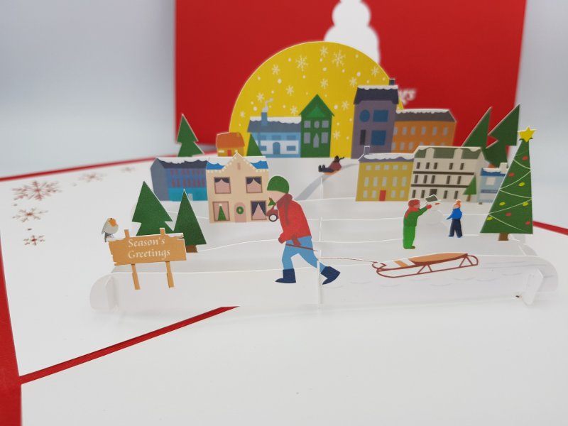 Christmas Pop Up Card - Happy Christmas Village