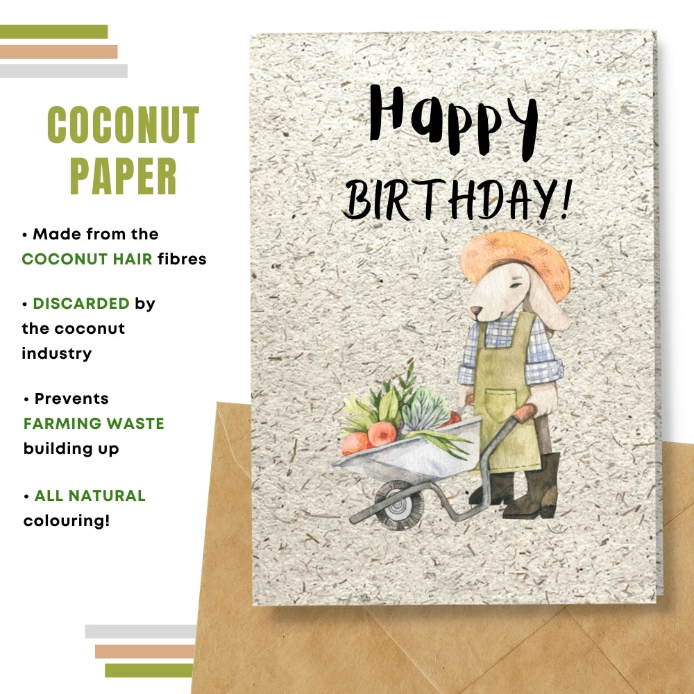 General Birthday Card - Gardening Bunny
