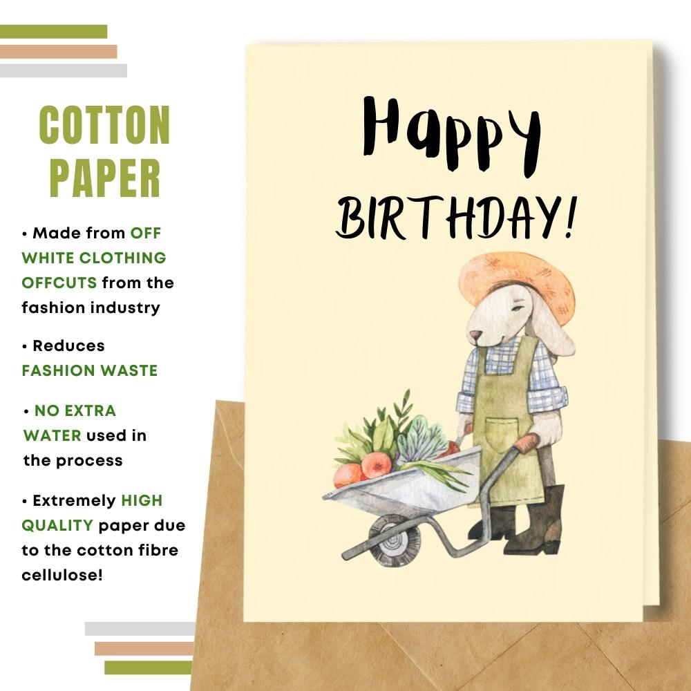 General Birthday Card - Gardening Bunny