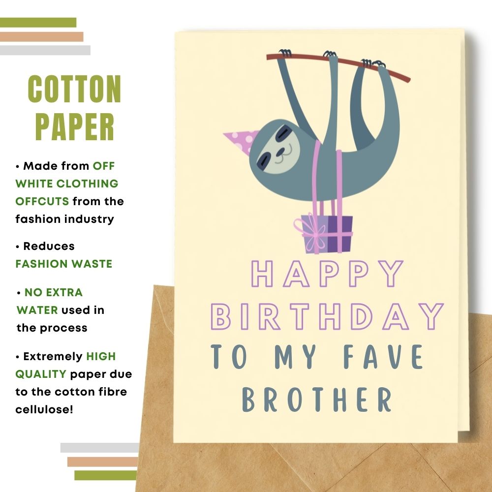 Children Birthday Card - Brother Sloth