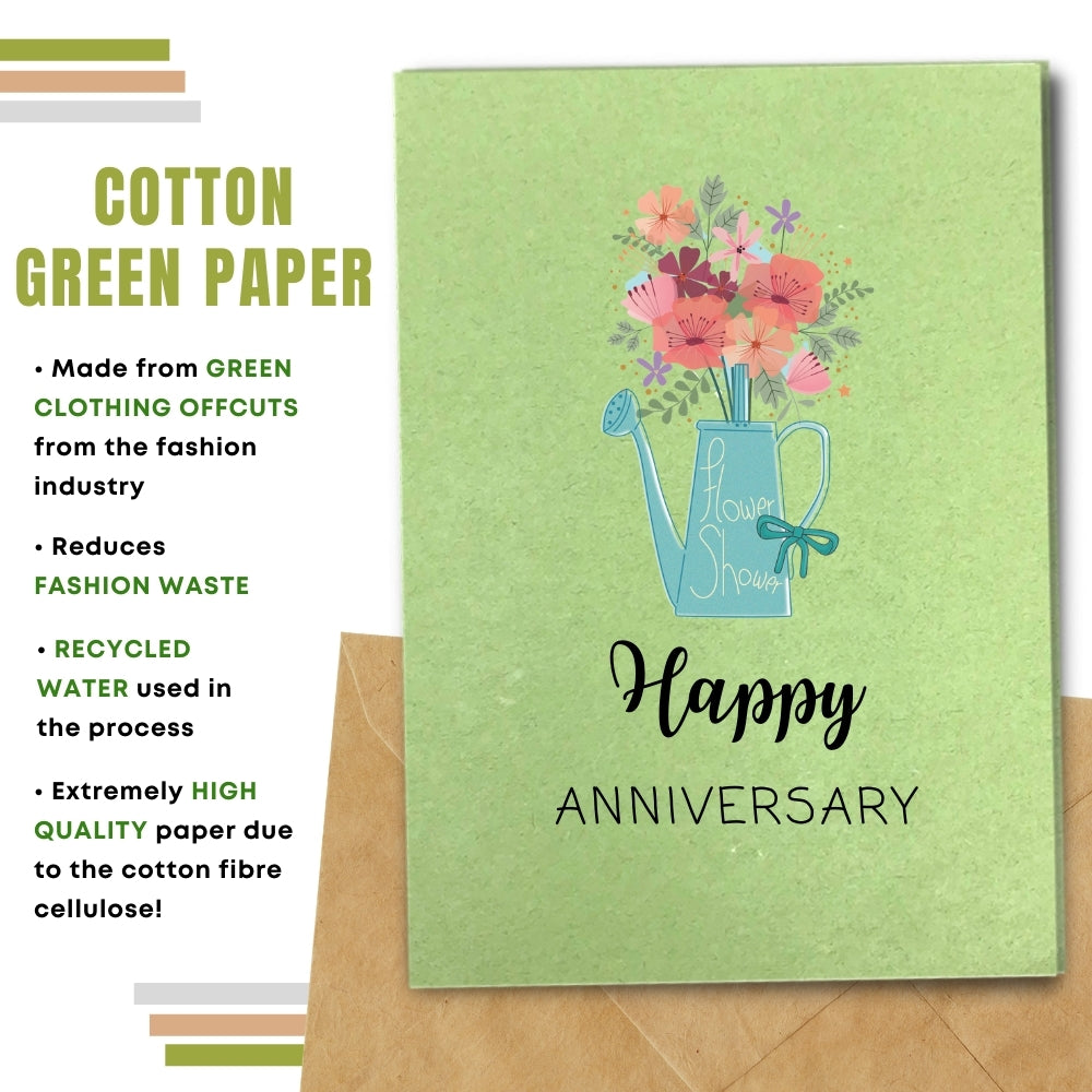 General Anniversary Card - Blue Flower Can