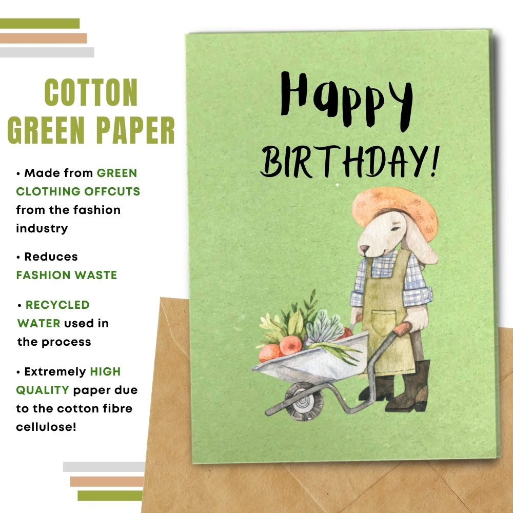 General Birthday Card - Gardening Bunny