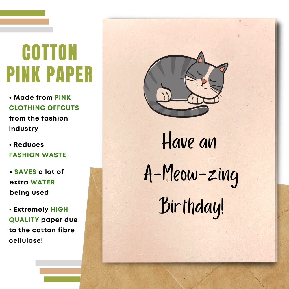 Funny Birthday Card - A Meow Zing Birthday