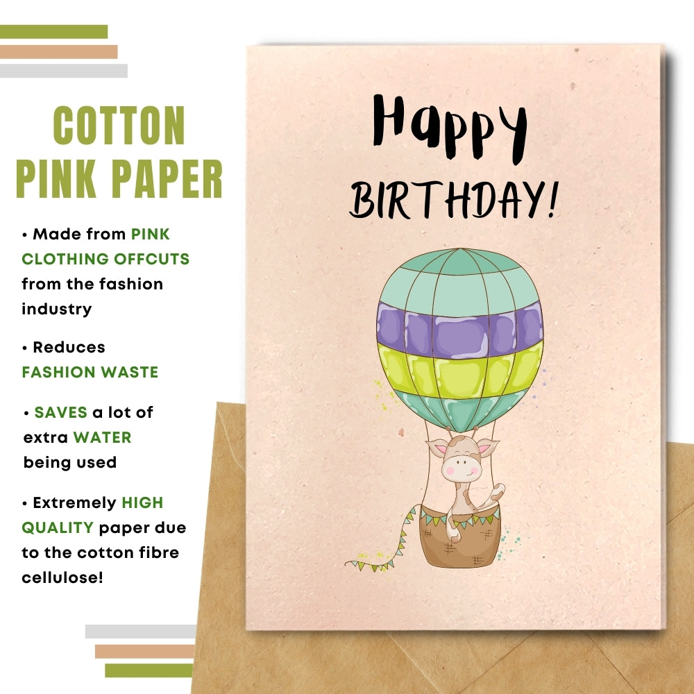 Children Birthday Card - Globetrotting Giraffe
