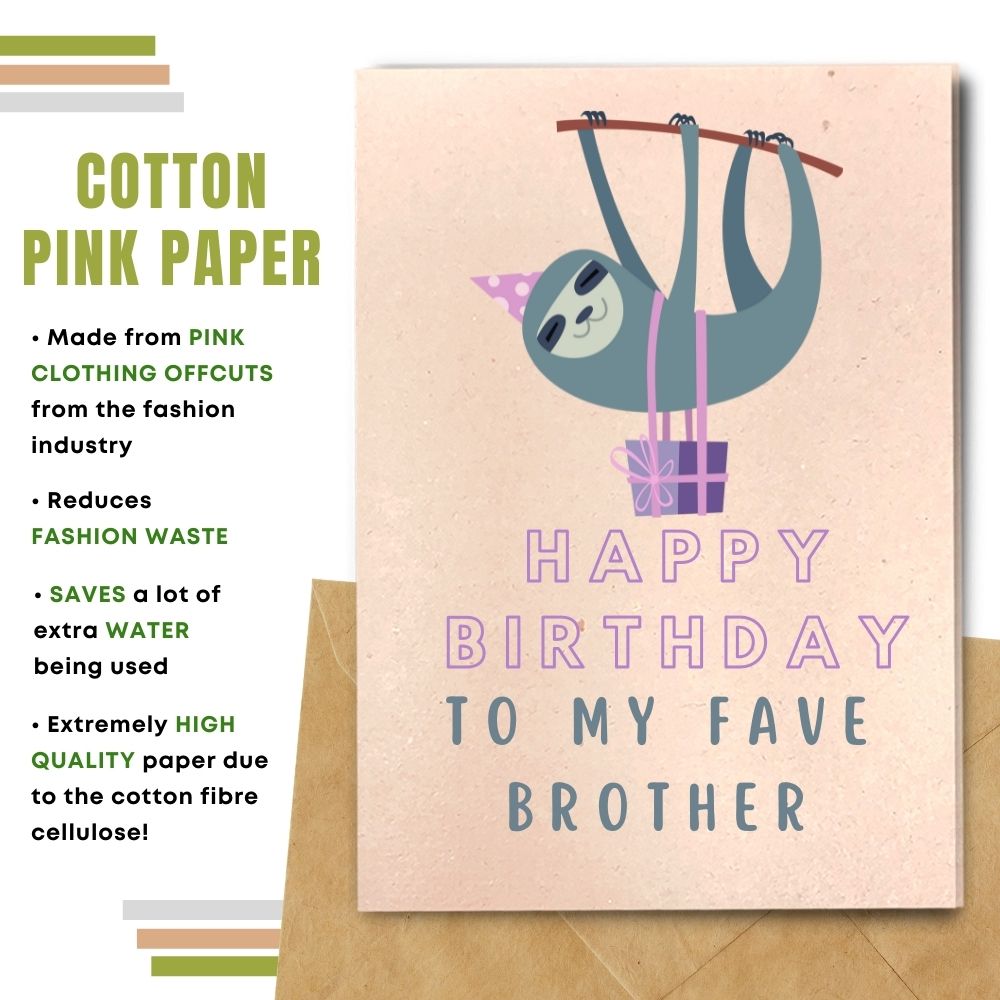 Children Birthday Card - Brother Sloth