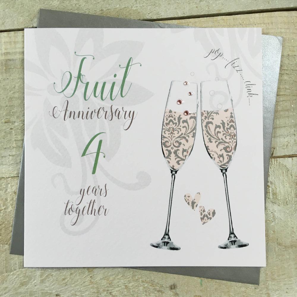 Anniversary Card - Fruit / 4 Years Together
