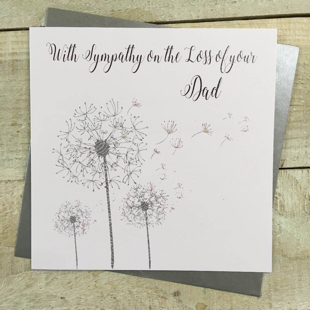 Sympathy Card - Loss Of Your Dad / Three Silver Dandelions