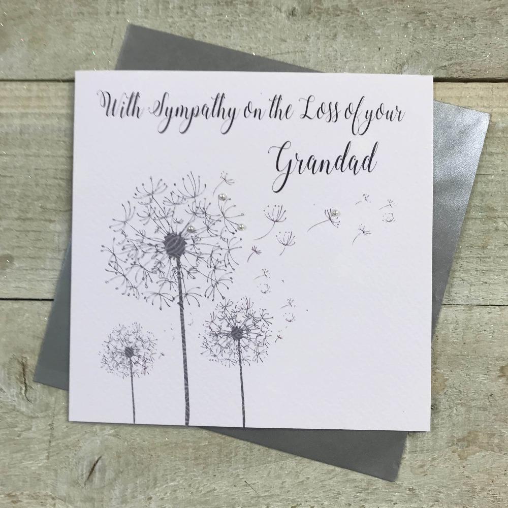 Sympathy Card - Loss Of Your Grandad / Three Silver Dandelions