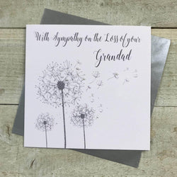 Sympathy Card - Loss Of Your Grandad / Three Silver Dandelions