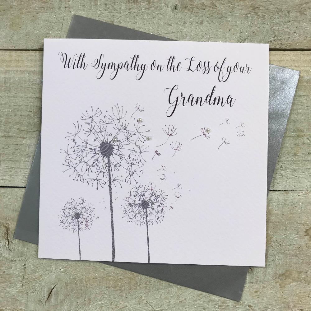 Sympathy Card - Loss of Grandma / Three Silver Dandelions