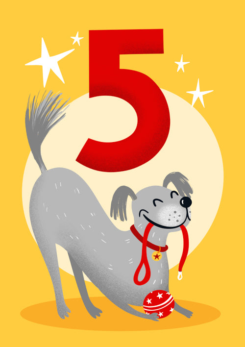5th Pet Dog Birthday Card Personalisation