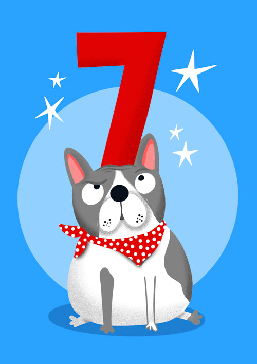 7th Pet Dog Birthday Card Personalisation