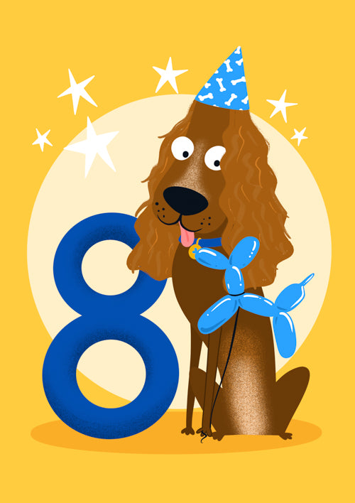 8th Pet Dog Birthday Card Personalisation