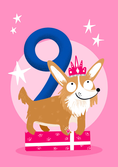 9th Pet Dog Birthday Card Personalisation