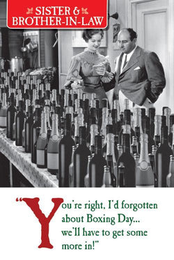 Sister And Brother In Law Humour Christmas Card