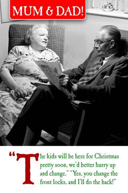 Mum And Dad Humour Christmas Card