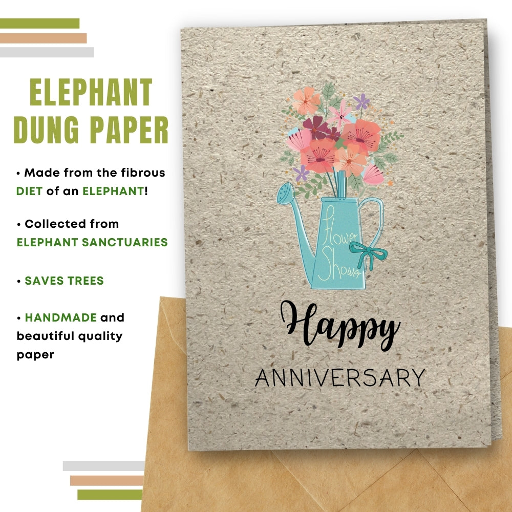 General Anniversary Card - Blue Flower Can