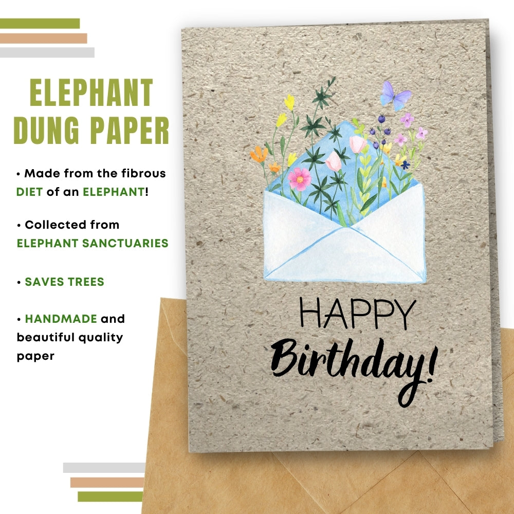 General Birthday Card - Flowers In Envelope