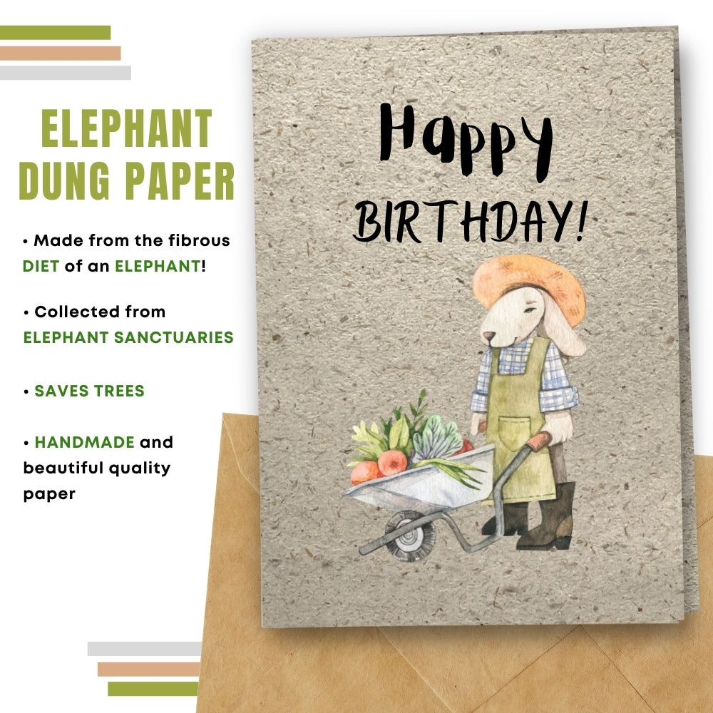 General Birthday Card - Gardening Bunny