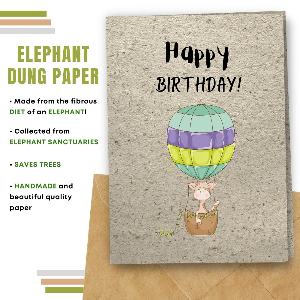 Children Birthday Card - Globetrotting Giraffe