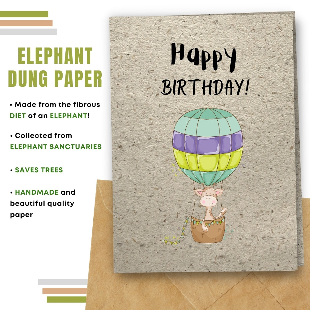 Children Birthday Card - Globetrotting Giraffe