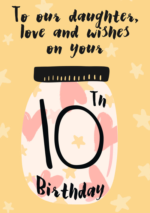 10th Daughter Birthday Card Personalisation