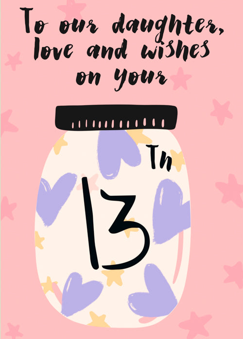 13th Daughter Birthday Card Personalisation